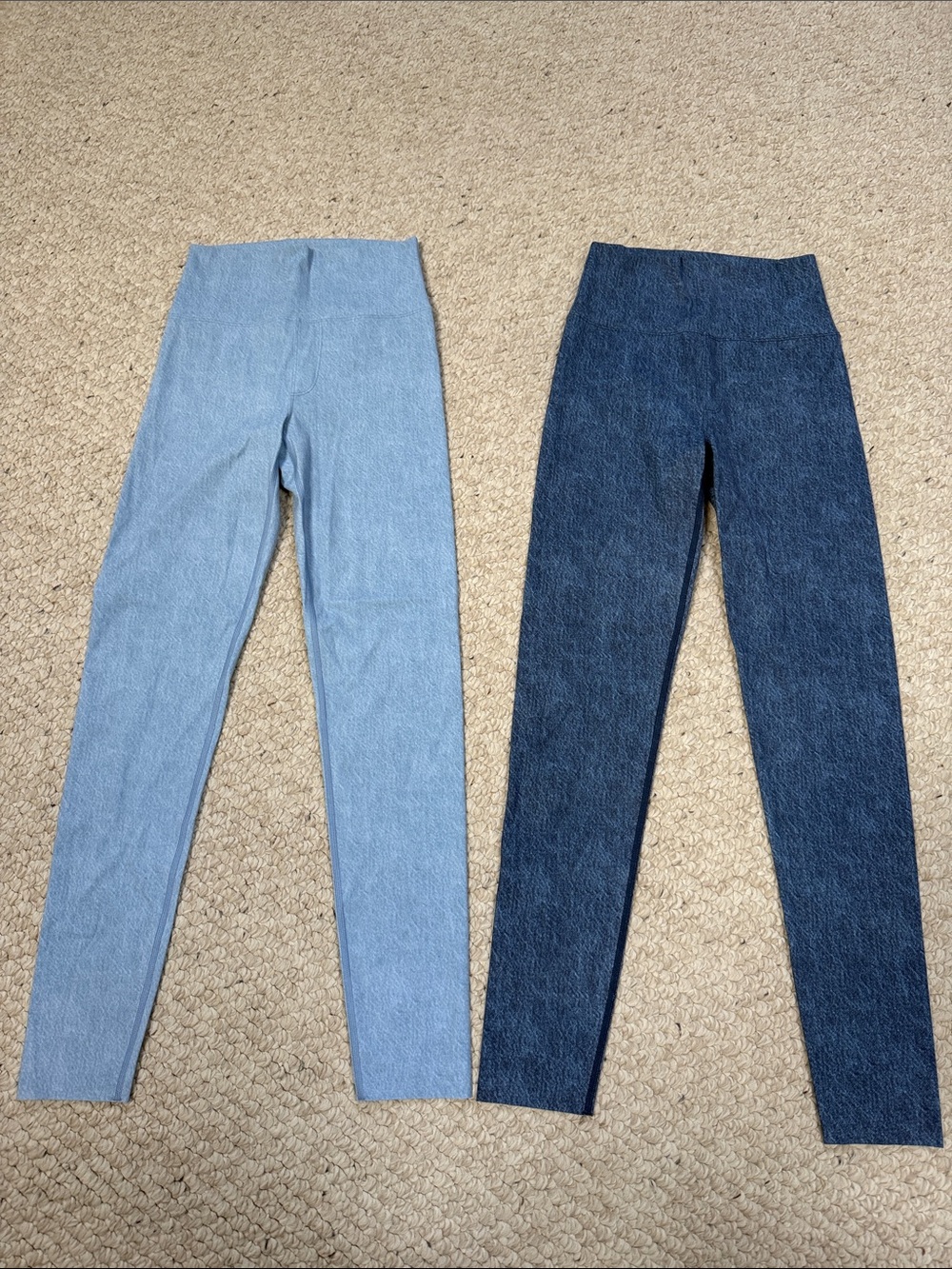 Offline by Aerie Dual-Tone High-Rise Leggings — Light Blue & Dark Blue